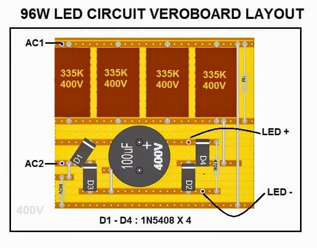 96瓦紧凑型LED驱动电路PCB