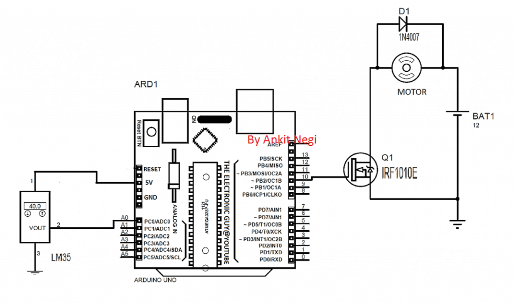 Arduino温度依赖性直流风扇控制