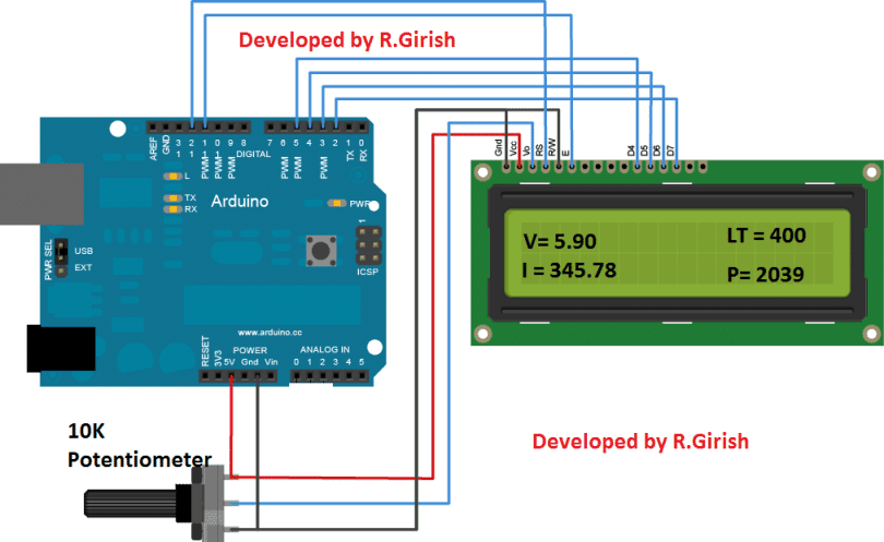 Over Current Cut-off Power Supply Display Circuit Using Arduino