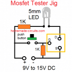 simple mosfet tester jig circuit